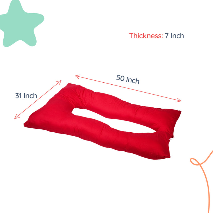 Adorables Pregnancy Pillow – Red & White | Full Body Support for Expecting Mothers