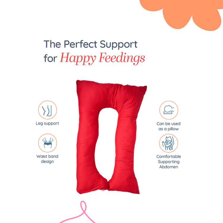 Adorables Pregnancy Pillow – Red & White | Full Body Support for Expecting Mothers