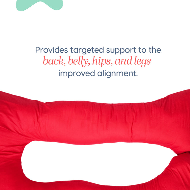 Adorables Pregnancy Pillow – Red & White | Full Body Support for Expecting Mothers