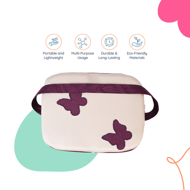 Adorables Baby Basket (Large) | Lightweight Storage | Purple & Beige Butterfly Design | Organizer for Baby Essentials