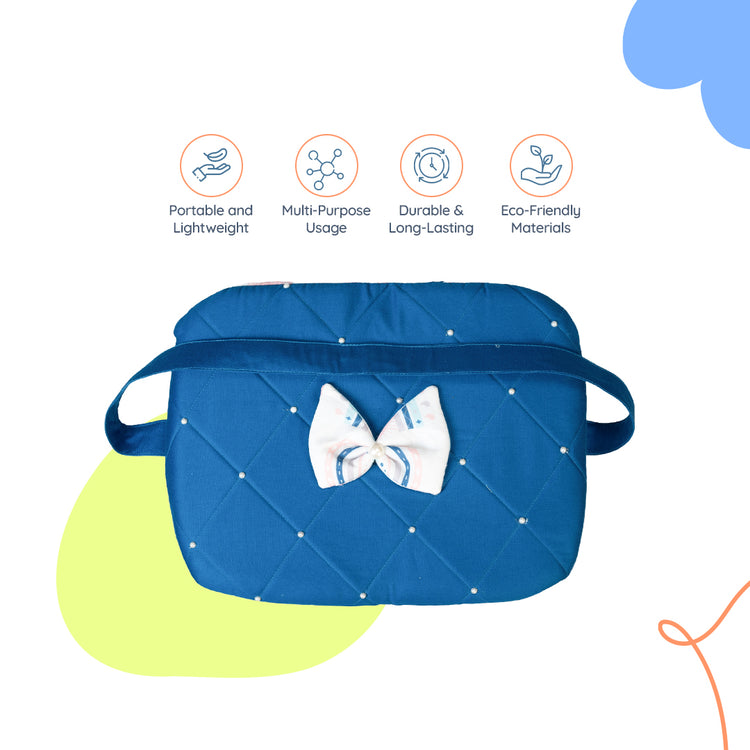 Adorables Baby Basket (Large) | Lightweight Storage | Royal Blue & White Rainbow Design | Organizer for Baby Essentials