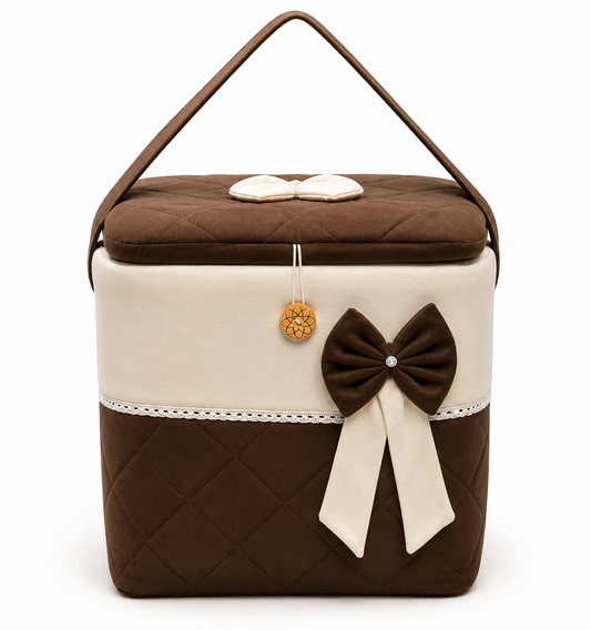 Adorables Baby Basket (Large) | Lightweight Storage | Chocolate Brown & Off White | Organizer for Baby Essentials
