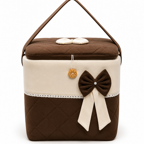 Adorables Baby Basket (Large) | Lightweight Storage | Chocolate Brown & Off White | Organizer for Baby Essentials