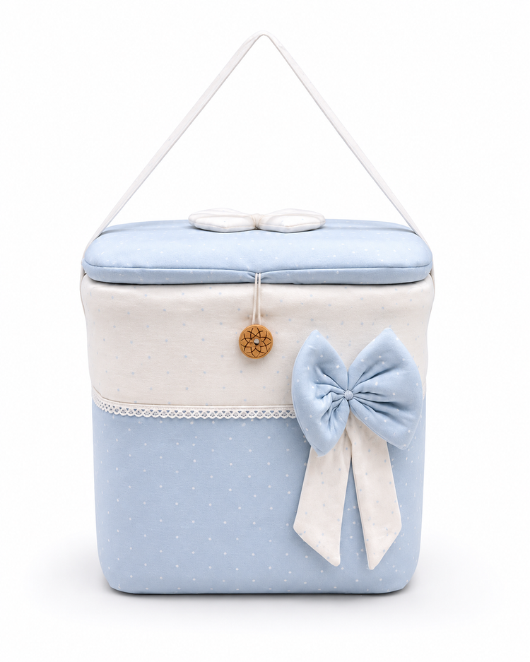 Adorables Baby Storage Basket for Newborn | Large Basket | Twinkle Blue And White Star | Q Cotton | Organizer for Baby Essentials (Copy) (Copy)