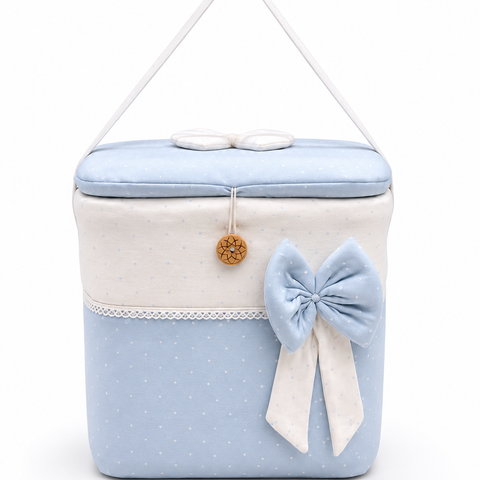Adorables Baby Storage Basket for Newborn | Large Basket | Twinkle Blue And White Star | Q Cotton | Organizer for Baby Essentials (Copy) (Copy)
