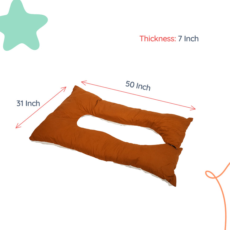Adorables Pregnancy Pillow – Coffee & Off White | Full Body Support for Expecting Mothers