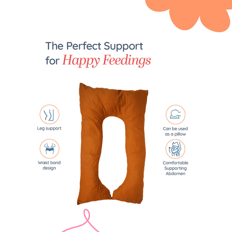 Adorables Pregnancy Pillow – Coffee & Off White | Full Body Support for Expecting Mothers