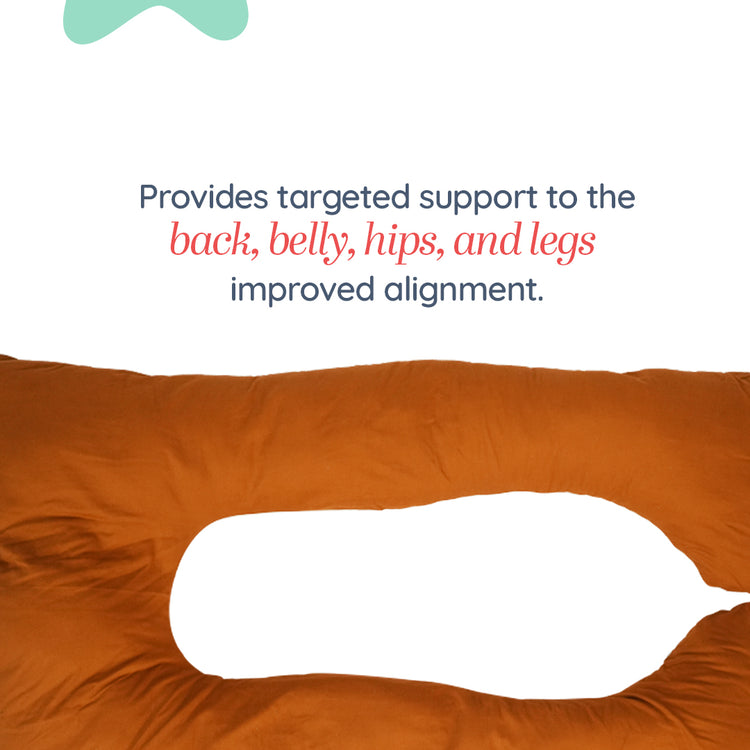 Adorables Pregnancy Pillow – Coffee & Off White | Full Body Support for Expecting Mothers