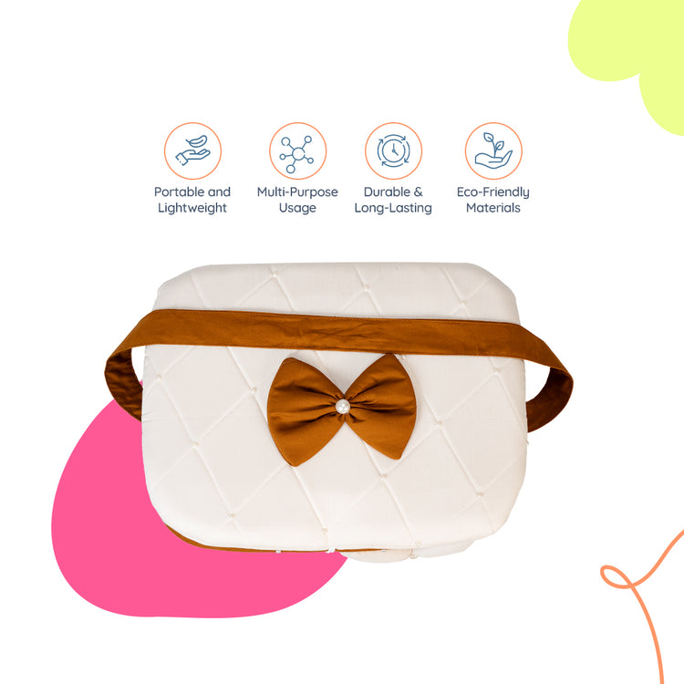 Adorables Baby Basket (Large) | Lightweight Storage | Coffee & Off White Check Design | Organizer for Baby Essentials