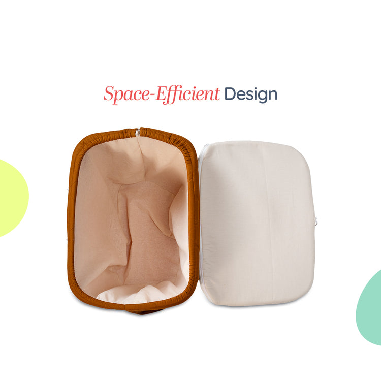 Adorables Baby Basket (Large) | Lightweight Storage | Coffee & Off White Check Design | Organizer for Baby Essentials