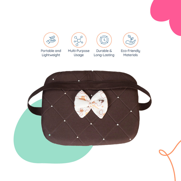 Adorables Baby Basket (Large) | Lightweight Storage | Coffee & White Heart Design | Organizer for Baby Essentials