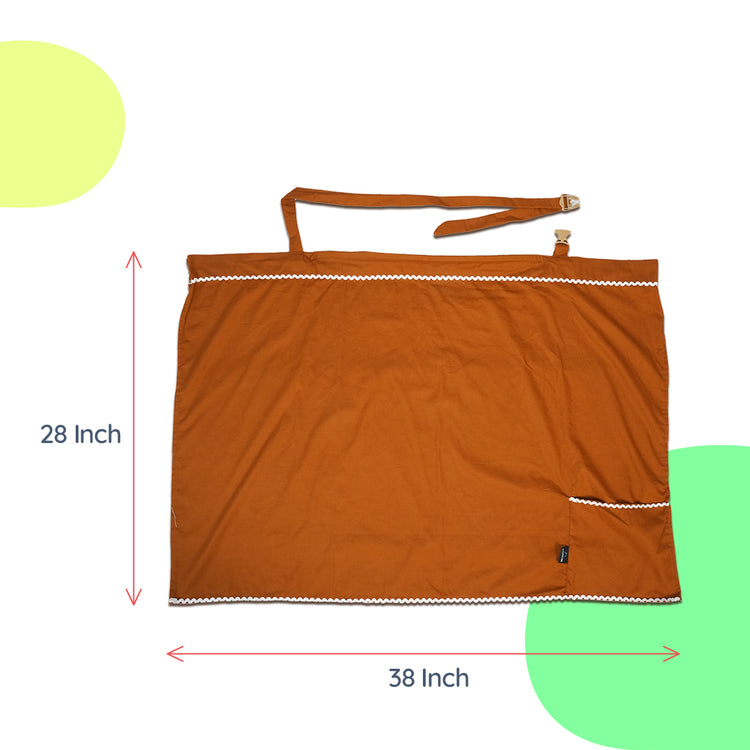 Adorables Feeding Cover | Coffee | Cotton | Lace Design | Pocket for Convenience