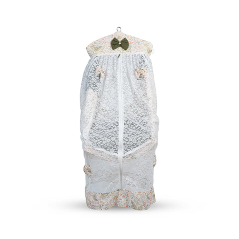 Adorables Bed Cradle | Olive Green & Off White | Cotton with Recron | Elegant Details for Comfort and Safety