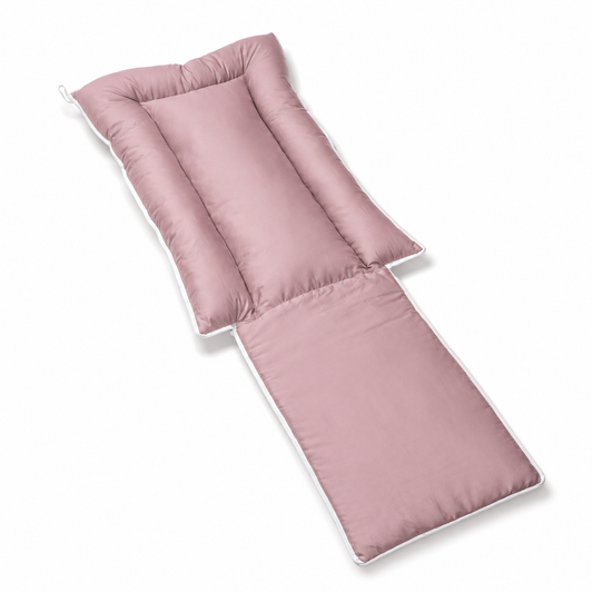 Adorables Baby Sleeping Bag | Soft Linea White in Onion Pink | Bow Work & Lace Design | Cotton with Recron filling