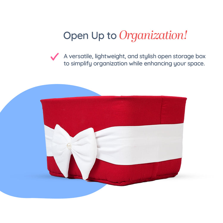 Adorables Open Basket | Red & White | Bow Work | Cotton & Foam LD