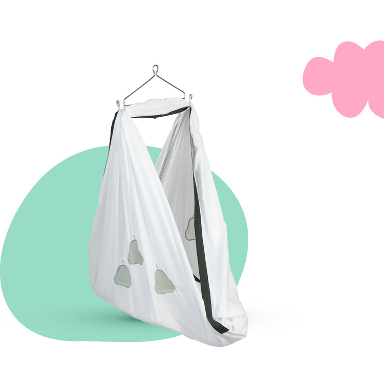 Adorables Cradle Set | Light Green & Dark Green | Cotton with Net | Elegant & Secure Sleeping Space