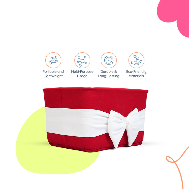Adorables Open Basket | Red & White | Bow Work | Cotton & Foam LD