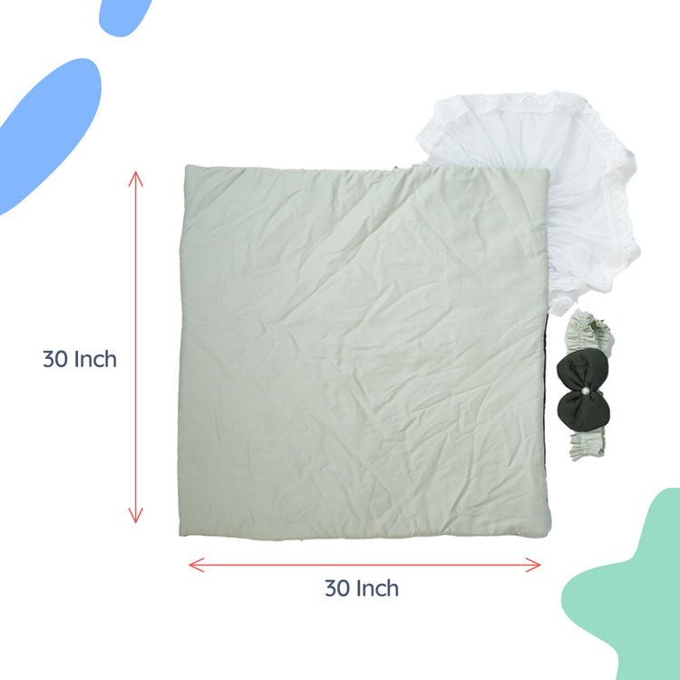 Adorables Receiving Blanket | Light Green & Dark Green | Cotton with Recron | Soft & Elegant Swaddle