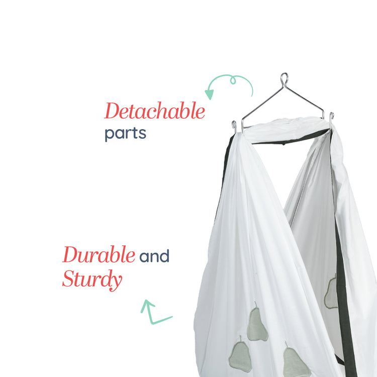 Adorables Cradle Set | Light Green & Dark Green | Cotton with Net | Elegant & Secure Sleeping Space