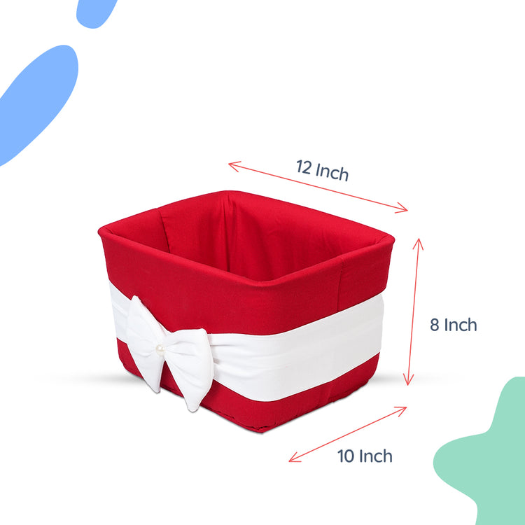 Adorables Open Basket | Red & White | Bow Work | Cotton & Foam LD