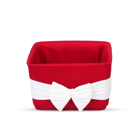 Adorables Open Basket | Red & White | Bow Work | Cotton & Foam LD