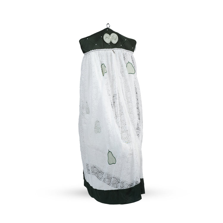 Adorables Cradle Set | Light Green & Dark Green | Cotton with Net | Elegant & Secure Sleeping Space