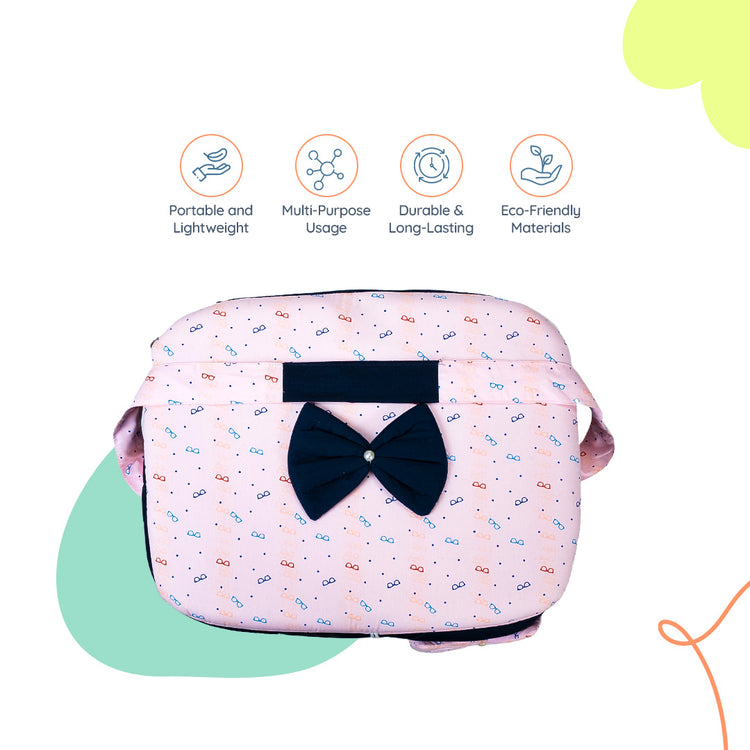 Adorables Baby Basket (Large) | Lightweight Storage | Navy Blue & Light Pink Specks Design | Organizer for Baby Essentials