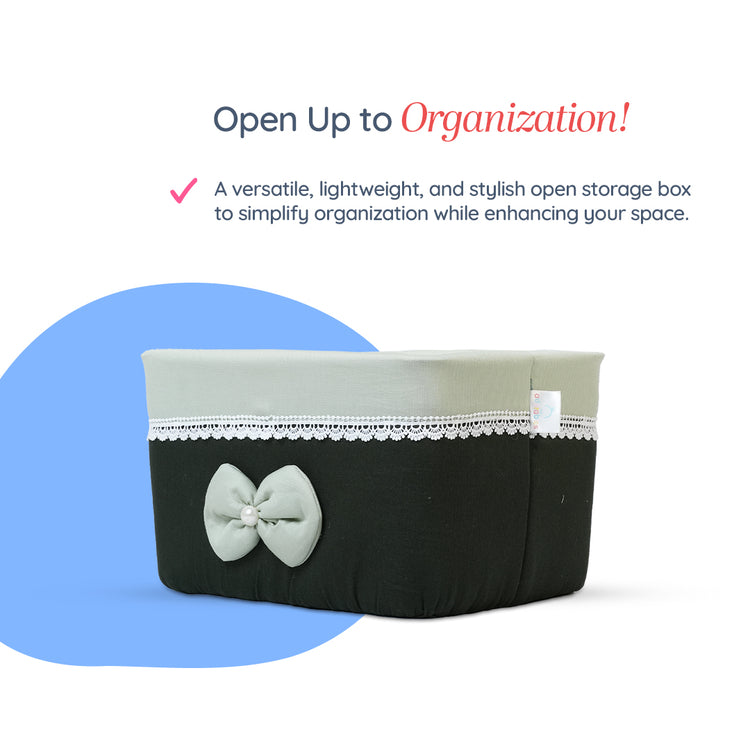 Adorables Open Basket | Light Green & Dark Green | Bow & Lace Design | Cotton & Foam LD