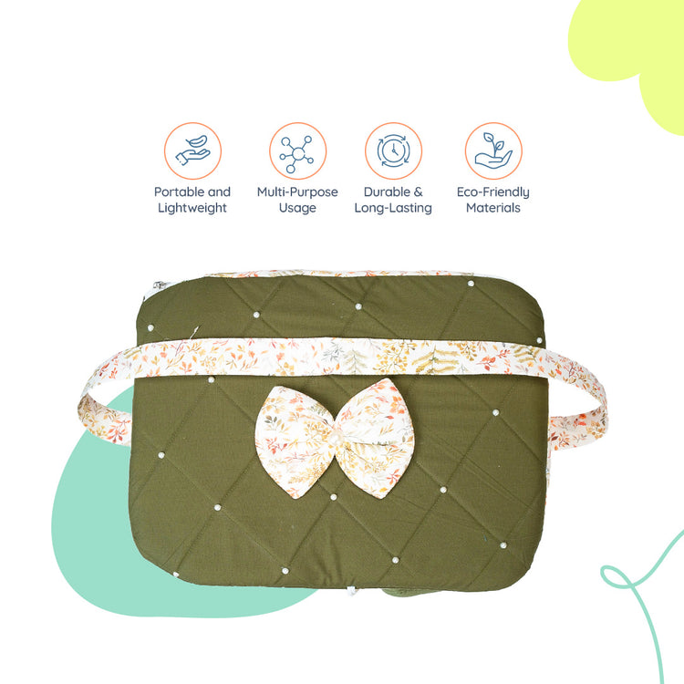 Adorables Baby Basket (Large) | Lightweight Storage | Olive Green & Off White | Organizer for Baby Essentials