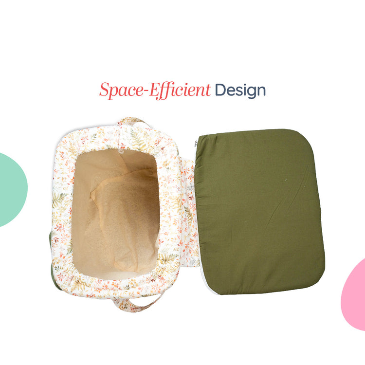 Adorables Baby Basket (Large) | Lightweight Storage | Olive Green & Off White | Organizer for Baby Essentials