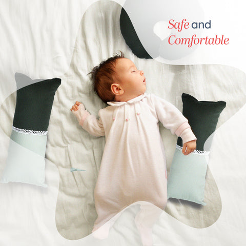 Adorables Pillow Set – Light Green & Dark Green | Lace Design with Side & Neck Pillows