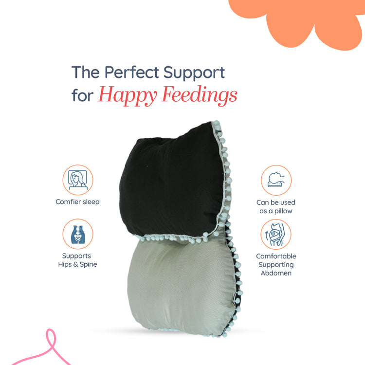 Adorables Pregnancy Pillow-(Small) | Light Green & Dark Green | Pompom Lace Design | Full Body Support