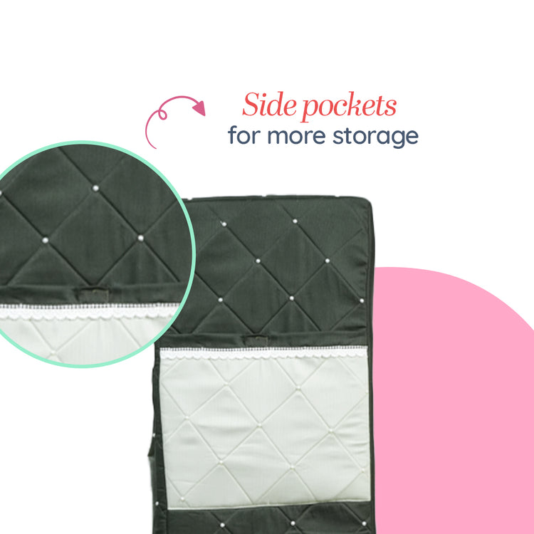 Adorables Cupboard | Light Green & Dark Green | Bow & Pearls Work | Cotton & Foam LD