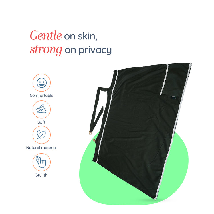 Adorables Feeding Cover | Olive & Green | Cotton | Lace Design | Pocket for Convenience