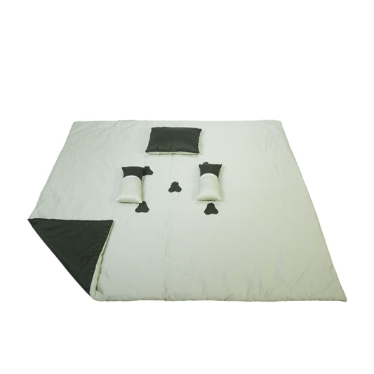 Adorables Quilt-L | Light Green & Dark Green | Cotton & Recron Sheet | Includes Side & Neck Pillows