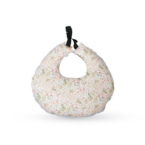 Adorables Feeding Pillow | Olive Green & Off White | Leaf Print with Lace Design | Cotton with Recron Filling