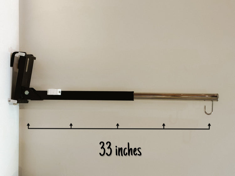 Foldable Window Baby Cradle Hanger | Foldable & Adjustable Metal Cot Hanger | Heavy-Duty No-Drill Design | Black & Silver