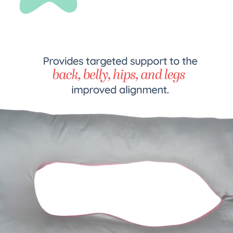 Adorables Pregnancy Pillow – Grey & Pink | Full Body Comfort for Expecting Mothers