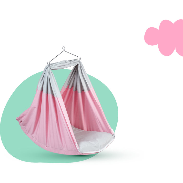 Adorables Bed Cradle | Grey & Pink | Cotton with Recron | Elegant Details for Comfort and Safety