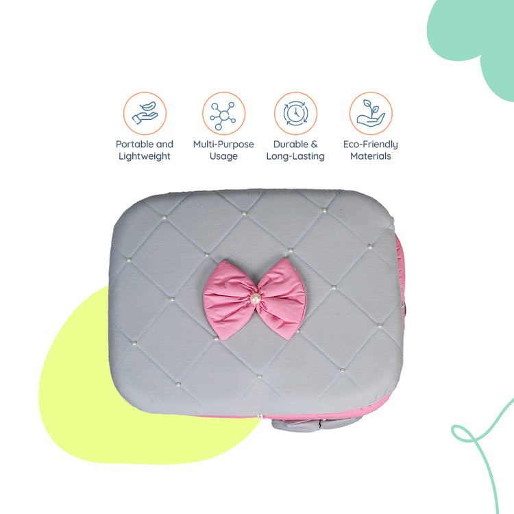 Adorables Baby Basket (Large) | Lightweight Storage | Grey & Pink | Organizer for Baby Essentials