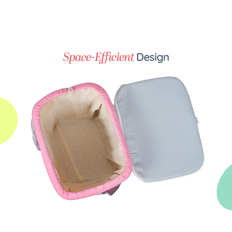 Adorables Baby Basket (Large) | Lightweight Storage | Grey & Pink | Organizer for Baby Essentials