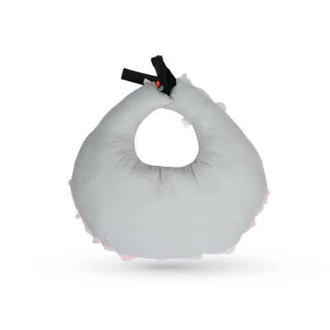 Adorables Feeding Pillow | Grey & Pink | Lace Design | Cotton with Recron Filling