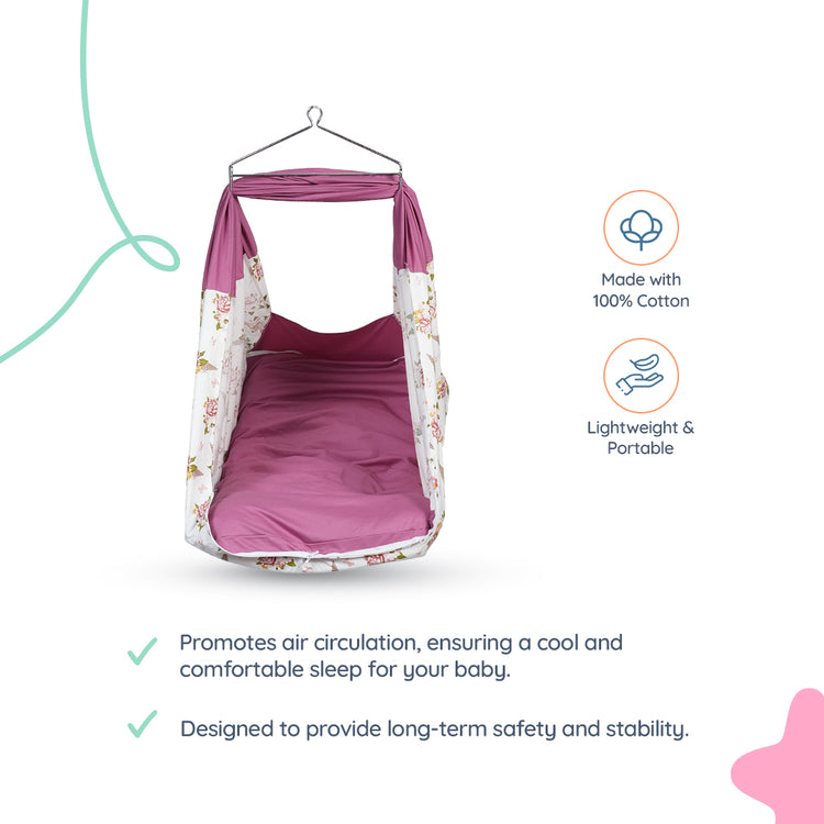 Adorables Bed Cradle | Pink & White | Cotton with Recron | Elegant Details for Comfort and Safety