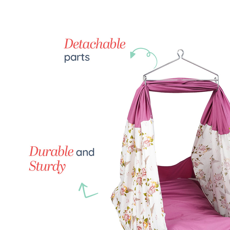 Adorables Bed Cradle | Pink & White | Cotton with Recron | Elegant Details for Comfort and Safety