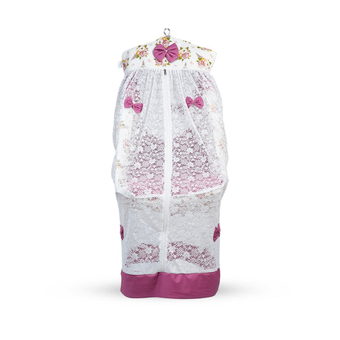 Adorables Bed Cradle | Pink & White | Cotton with Recron | Elegant Details for Comfort and Safety