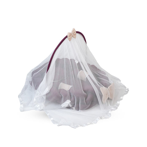 Adorables Braided Nest | Soft Cotton & Foam | Purple & Beige | Side Pillows, Neck Pillow, and Protective Net