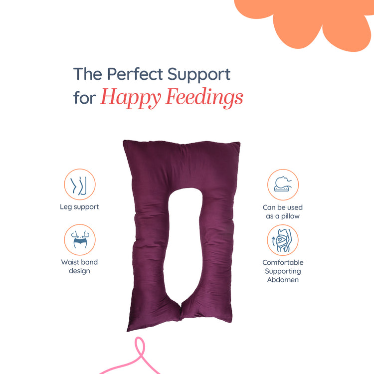Adorables Pregnancy Pillow – Purple & Beige | Full Body Comfort for Expecting Mothers
