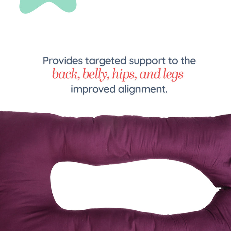 Adorables Pregnancy Pillow – Purple & Beige | Full Body Comfort for Expecting Mothers
