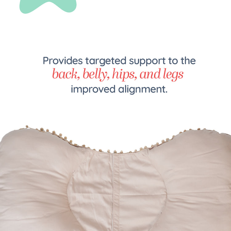 Adorables Pregnancy Pillow-(Small) | Purple & Beige | Pompom Lace Design | Full Body Support
