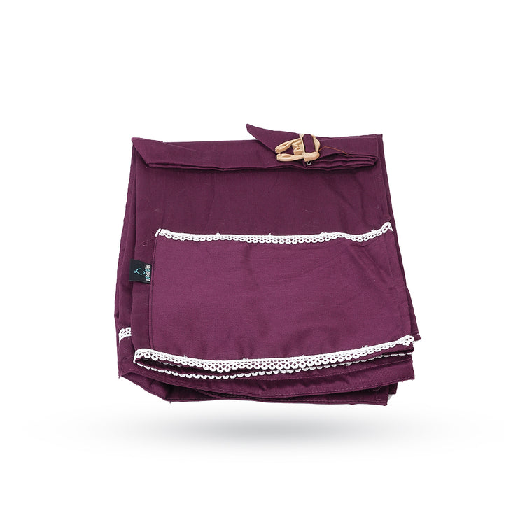 Adorables Feeding Cover | Purple | Cotton | Lace Design | Pocket for Convenience